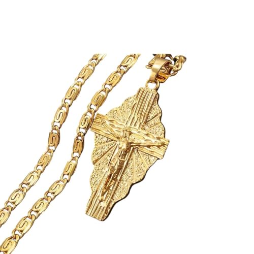 Schmuck Unisex Stainles Stell Hawaiian Cross Anhänger Kette Halsketten Männer Frauen Mikronesien Chuuk Guam Schmuckkreuze #262706 Modetrendy Accessoires kreatives Geschenk für Frauen und Männer von CWZZWS