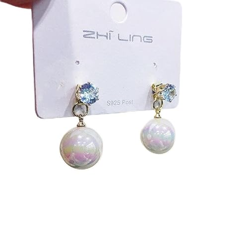 Strass eingelegtes farbenfrohe Perlmännchen Lange Ohrringe für Frauen Hochzeit Schmuck Geburtstag Geschenk von CWZZWS