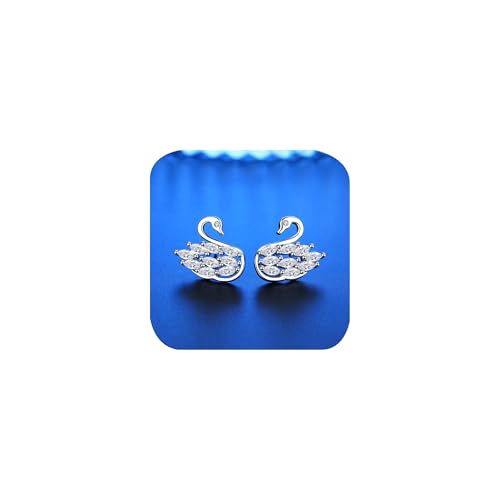 Swan Stud Ohrring für Frauen Schöne 3D -Kubikzirkonia -CZ -Ohrringe 925 Silberkristall Hypoallergene Cluster Zierkolbenohrringe Ohrringe von CWZZWS