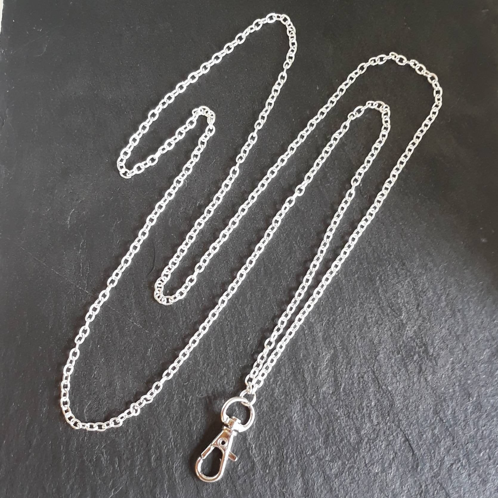 Silberne Lanyard-Halskette Ausweishalter-Kette | 96-100cm Silberne Lanyard-Halskette Ausweishalter-Kette | 96-100cm von CWtChUSstore
