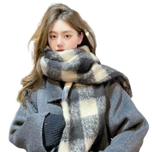 CXJGCRDM Schal Schal Frauen Lang Nachahmung Kaschmir Karierte Schal -studentin Dicker Hals Warm Warm Warm-teesinte von CXJGCRDM