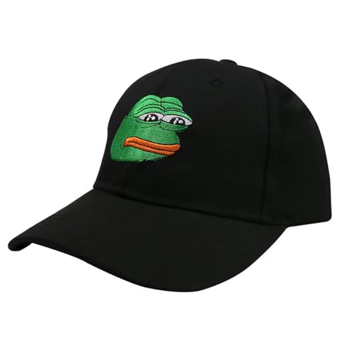 CXKNP Baseballmütze Traurige Mütze Frosch Pepe Fühlt Sich Böse Stickerei Sonnenschutz Hysteresenhut Hip Hop Baseballmütze The Sad Frog Hat von CXKNP