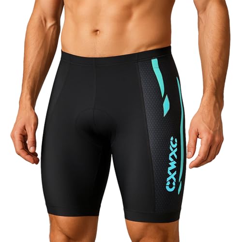 CXWXC Fahrradhose Herren mit Dicker Silikonsitzpolster, Radlerhose Herren Atmungsaktive Schnelltrocknende stoßfeste Radhose von CXWXC