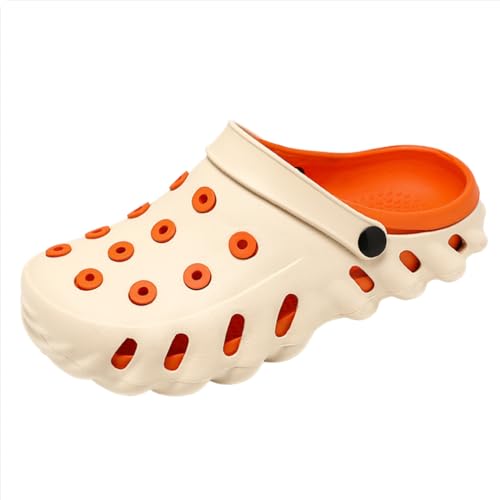 Clogs & Pantoletten für Herren Gartenschuhe Orthopädische Schuhe Sandalen Damen Sommer Hausschuhe (orange, Erwachsene, Herren, 40, Numerisch, EU Schuhgrößensystem, M) von CXZOIOP