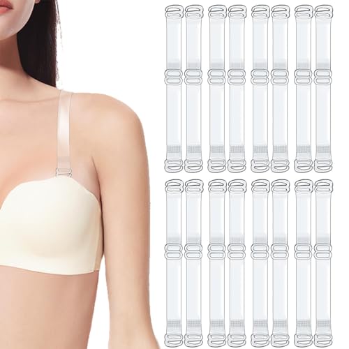 8 Pairs Durchsichtige BH Träger, BH Träger Transparent, BH Transparente Träger, Transparente BH Träger, BH Träger, BH Träger Durchsichtig, Non-Slip Transparent Replacement für Women Strapless Bras von CYBGQP