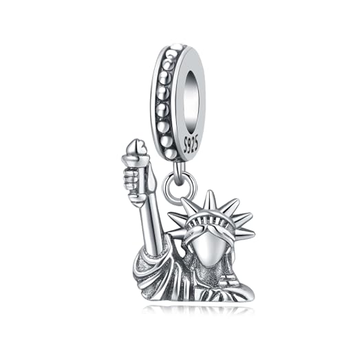 CYCUFF 925 Sterling Silber Charms für Armbänder und Charm Halsketten, Armband Anhänger Perlen Schmuck Geschenk für Familie Freunde Frauen (Freiheitsstatue Charme) von CYCUFF