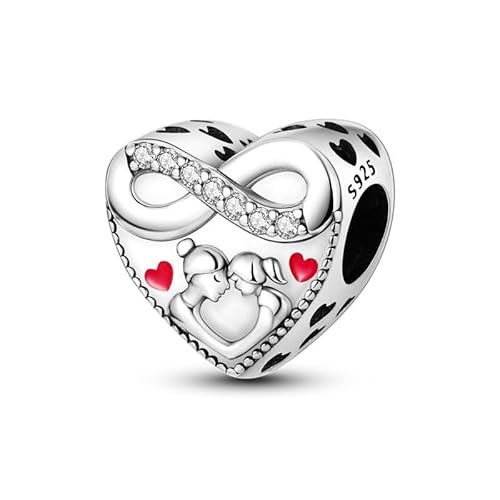 CYCUFF Sterling Silber Charms 925 für Europäische Armband & Halsketten Anhänger Perlen Schmuck Geschenk für Frauen Familie Freunde (Mutter und Tochter Perlen) von CYCUFF