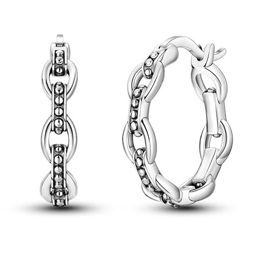 CYCUFF 925 Sterling Silber Hoop Ohrringe Bunte Cubic Zirkonia Schmuck Ohrringe für Frauen Set Ohrring Geschenke für Sie (Ketten-Ohrringe) von CYCUFF