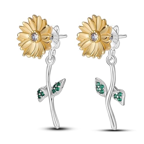 Cycuff 925 Sterling Silber Ohrringe Ohrstecker Bunte Cubic Zirkonia Schmuck Ohrstecker für Frauen Set Ohrring Geschenke für Sie (Sonnenblumen-Ohrringe) von CYCUFF