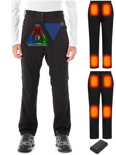 CYCYHEAT Beheizbare Hose Damen & Herren mit 7,4V 20000mAh Akku und 4-in-1 Steuerung – wasserdichte Thermohose mit Verbesserter Carbon-Heiztechnologie für Skifahren, Wandern & Outdoor von CYCYHEAT