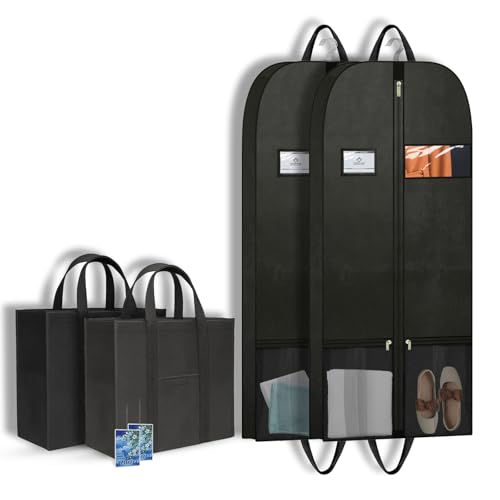 CYD Reise-Kleidersack für Herren, faltbare Anzugtasche, Schwarz, Kleidersack, 137,2 cm, 2 Stück CYD Reise-Kleidersack für Herren, faltbare Anzugtasche, Schwarz, Kleidersack, 137,2 cm, 2 Stück von CYD