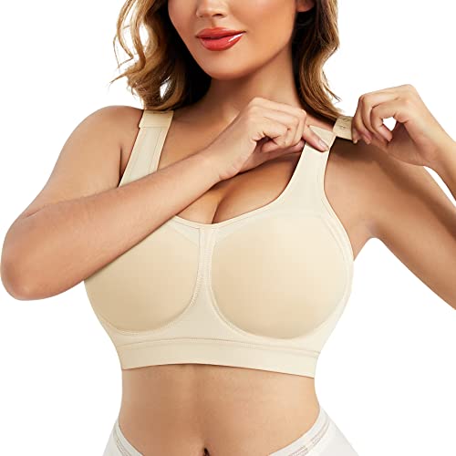 CYDREAM Kabelloser BH für Frauen, verstellbar, nach Operationen, Unterstützung, Kompression, Brustmastektomie, Augmentierung, nahtloser Sport-BH, Beige, XX-Large von CYDREAM