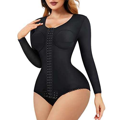 CYDREAM Shapewear für Damen, Bodysuit, Bauchkontrolle, Korsett, Taillentrainer, Arm, schlanker, Kompression, Faja nach Operationen, Body Shaper, Schwarz, XL von CYDREAM