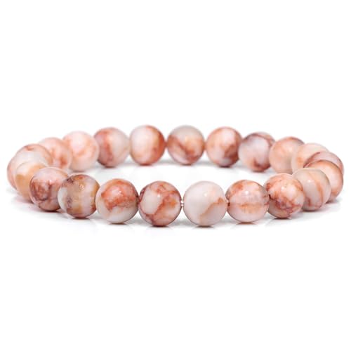 CYDXD Armband aus Naturstein,8mm,Rosa,Runde Perlen,Dehnbar,Verstellbar,Perlenarmreifen für Frauen und Mädchen,Festival,Geburtstag,Handgefertigte e,8mm CYDXD Armband aus Naturstein,8mm,Rosa,Runde Perlen,Dehnbar,Verstellbar,Perlenarmreifen für Frauen und Mädchen,Festival,Geburtstag,Handgefertigte e,8mm von CYDXD