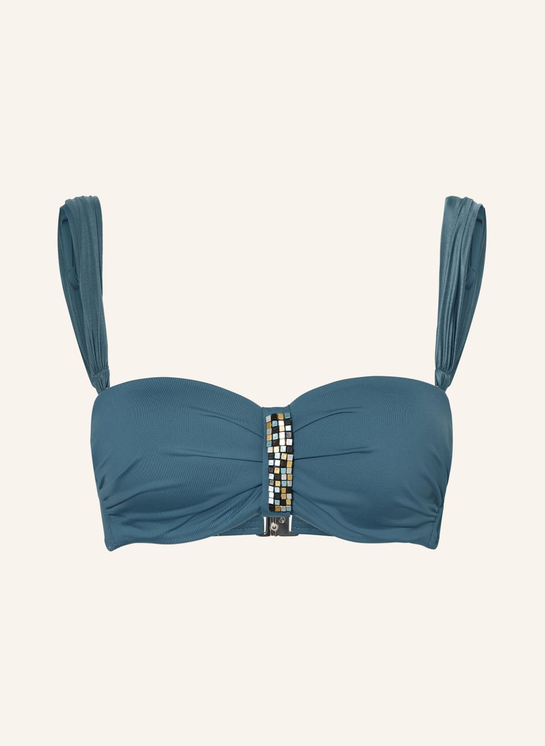 Cyell Bandeau-Bikini-Top Summer Silence Mit Schmucksteinen gruen von CYELL