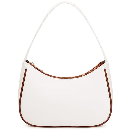 CYHTWSDJ Damen Yxb Hobo Tote Handtasche, Weiß/Braun von CYHTWSDJ