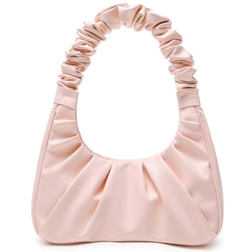 CYHTWSDJ Modisch für Frauen niedliche Hobo Tote Handtasche Mini Clutch mit Reißverschluss, Pink 2 von CYHTWSDJ