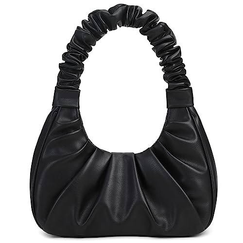 CYHTWSDJ Modische Hobo-Tragetasche, Mini-Clutch mit Reißverschluss, schwarz von CYHTWSDJ