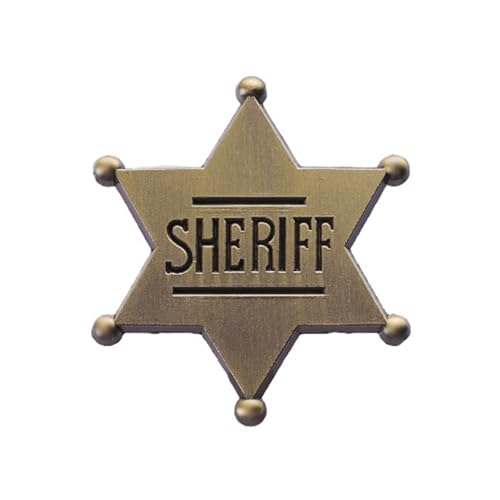 CYILPR Brosche, authentische sechseckige Stern-Abzeichen-Kragennadel für Kinder und Erwachsene, Broschen für Cowboy-Enthusiasten von CYILPR