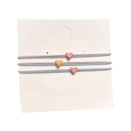 CYILPR Haargummis, 3 Stück, Liebesherz, Haargummis, Haargummis, Pferdeschwanz-Halter, Mädchen-Haarschmuck von CYILPR