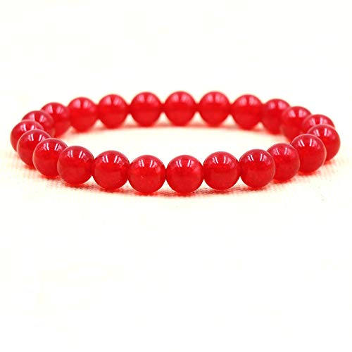 CYJAZNHH Handmade Bead Bracelet, Roter Kristall mit goldenem sechseckigem Säulen-Chakra-Armband, dehnbar, for Damen und Herren, als Geschenk von CYJAZNHH