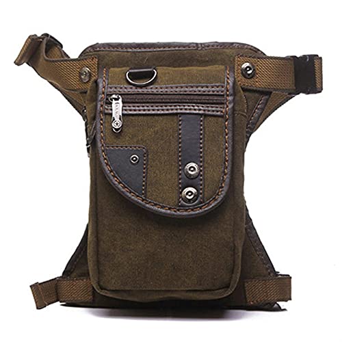 Drop Bein Tasche Wandern Waist Pack, Herren Oxford/Nylon/Canvas Beintasche Bauchtasche Hüfttasche Oberschenkel Hüftgürtel Lässige Umhängetasche Motorradfahren Reise Hüfttasche(Coffee Canvas) von CYJAZNHH