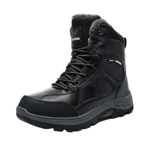 CYMMIYT Schneestiefel Herren Warme Plüsch-High-Top-Stiefel Wasserdichte Herren-Wanderstiefel(Color 1,46) von CYMMIYT