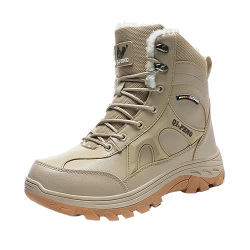 CYMMIYT Schneestiefel Herren Warme Plüsch-High-Top-Stiefel Wasserdichte Herren-Wanderstiefel(Color 2,38) von CYMMIYT
