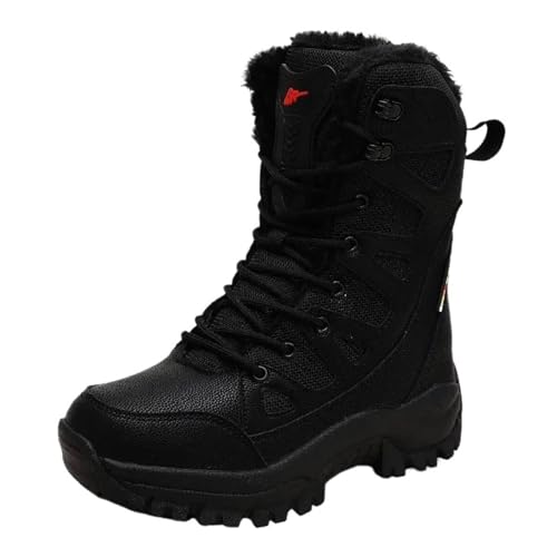 CYMMIYT Schneestiefel Herren Warme Plüsch-High-Top-Stiefel Wasserdichte Herren-Wanderstiefel(Color 3,43) von CYMMIYT