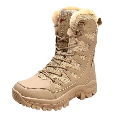 CYMMIYT Schneestiefel Herren Warme Plüsch-High-Top-Stiefel Wasserdichte Herren-Wanderstiefel(Color 4,43) von CYMMIYT