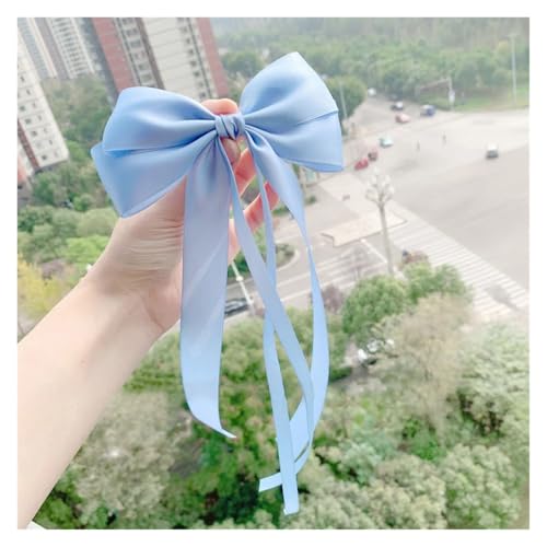 Haarspange schleife 1Pc Vintage Große Bogen Haar Clip Lange Band Haarnadeln Barrettes Kopfbedeckungen for Frauen Mädchen Haar Zubehör Hochzeit Schmuck Hochzeit(Blue) von CYMMIYT