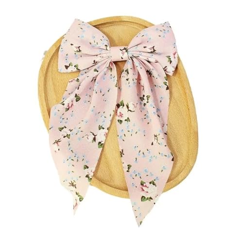 Haarspange schleife Bogen Perlen Chiffon Haarspangen Haarnadeln for Frauen Strass Frühling Haar Clips Band Stirnband Pferdeschwanz Haar Zubehör Hochzeit(Blue) von CYMMIYT