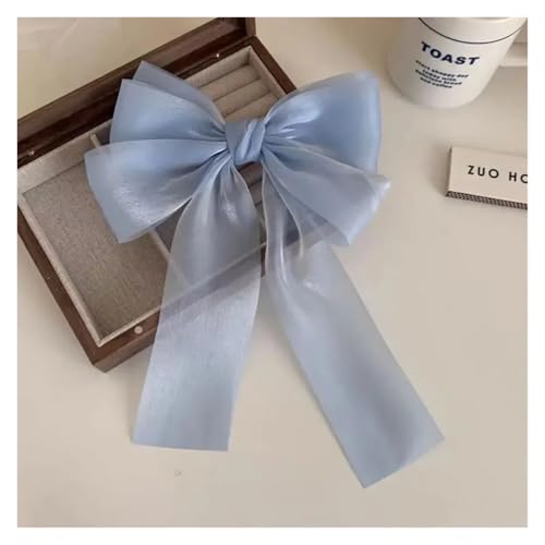 Haarspange schleife Bogen Perlen Chiffon Haarspangen Haarnadeln for Frauen Strass Frühling Haar Clips Band Stirnband Pferdeschwanz Haar Zubehör Hochzeit(WHITE) von CYMMIYT