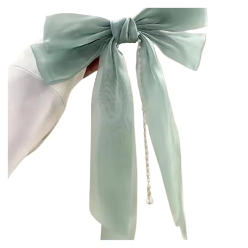 Haarspange schleife Bogen Quaste Frühling Clip Beige Rosa Süße Haarspange Haarspangen Mädchen Pferdeschwanz Haar Clip for Frauen Hochzeit Party Haar Zubehör Hochzeit(Green) von CYMMIYT