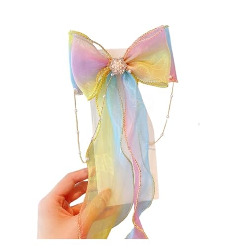 Haarspange schleife Haarschmuck Perlenquasten Schleifen Bänder Geflochtene Haarnadeln Kopfschmuck Sommer Mädchen Prinzessin Haarnadeln Hochzeit(Hairpin 272-1) von CYMMIYT