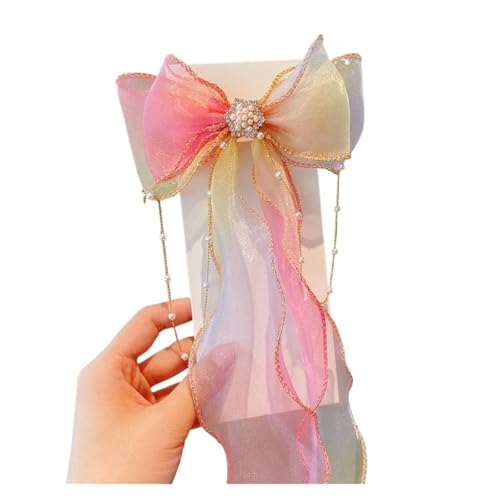 Haarspange schleife Haarschmuck Perlenquasten Schleifen Bänder Geflochtene Haarnadeln Kopfschmuck Sommer Mädchen Prinzessin Haarnadeln Hochzeit(Hairpin 272-3) von CYMMIYT