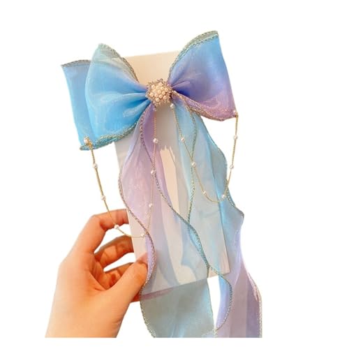 Haarspange schleife Haarschmuck Perlenquasten Schleifen Bänder Geflochtene Haarnadeln Kopfschmuck Sommer Mädchen Prinzessin Haarnadeln Hochzeit(Hairpin 272-4) von CYMMIYT