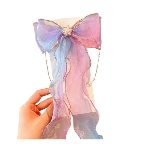 Haarspange schleife Haarschmuck Perlenquasten Schleifen Bänder Geflochtene Haarnadeln Kopfschmuck Sommer Mädchen Prinzessin Haarnadeln Hochzeit(Hairpin 272-5) von CYMMIYT