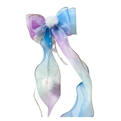 Haarspange schleife Haarschmuck Perlenquasten Schleifen Bänder Geflochtene Haarnadeln Kopfschmuck Sommer Mädchen Prinzessin Haarnadeln Hochzeit(Hairpin 736-8) von CYMMIYT