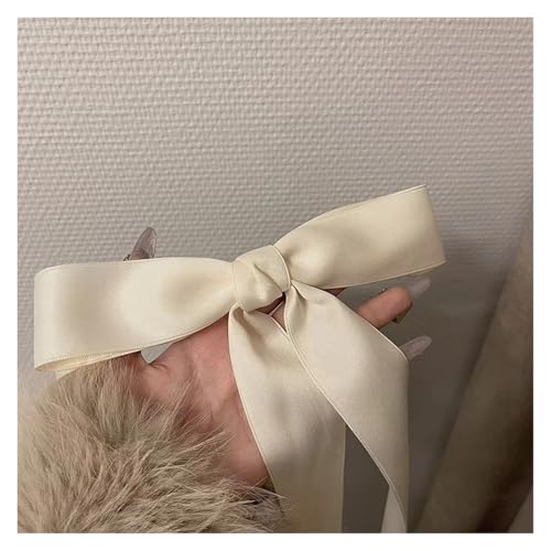 Haarspange schleife Haarspange for Mädchen mit extra langem Satinband und Haarspange mit Schmetterlingsschleife Hochzeit(White) von CYMMIYT