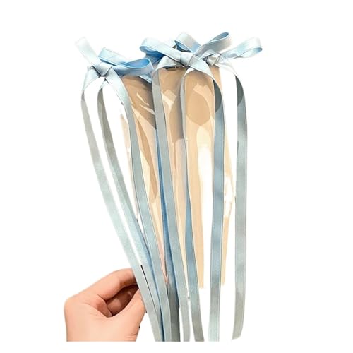Haarspange schleife Handgemachte lange Ballettband-Frauen-Bowknot-Haarspangen for Mädchen geflochtene Quasten-Haarspangen-Zubehör Hochzeit(2pcs-Blue) von CYMMIYT