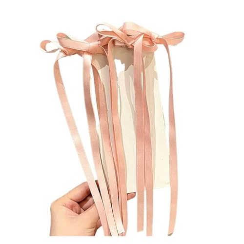 Haarspange schleife Handgemachte lange Ballettband-Frauen-Bowknot-Haarspangen for Mädchen geflochtene Quasten-Haarspangen-Zubehör Hochzeit(2pcs-Pink) von CYMMIYT