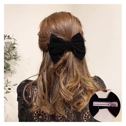 Haarspange schleife Retro Samt Schleife Haarspangen Zubehör Mädchen Schleife Bögen Mädchen Flash Quaste Haarspange Strass Band Krawatten Hochzeit(Burgundy) von CYMMIYT