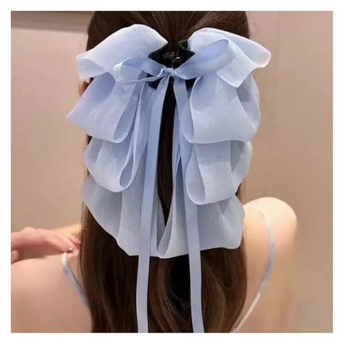 Haarspange schleife Schleife Floating Ribbon Grip Clip Mädchen Eleganter Pferdeschwanz Zopf Klaue Clip Retro Damen Haarkarte Haarschmuck Hochzeit(Color-05) von CYMMIYT