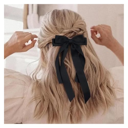 Haarspange schleife Stoffband Haarschleife Haarnadel for Frauen Mädchen Haarspangen Schwarz Weiß Schleife Top Clip Haarschmuck Hochzeit(3) von CYMMIYT