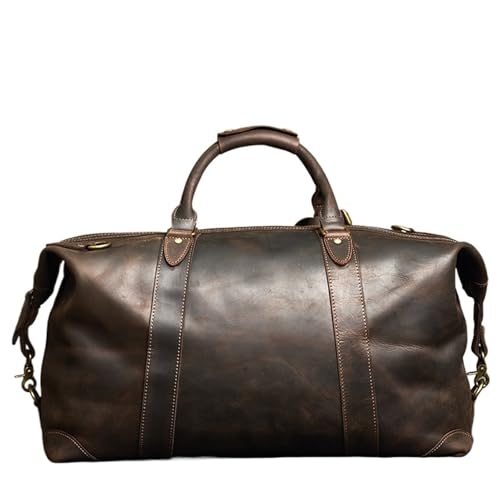 Sporttasche Leder Reisehandtaschen for Männer, Reisetasche aus echtem Leder, Weekender-Handtasche for, Diebstahlsichere Umhängetasche for von CYMMIYT