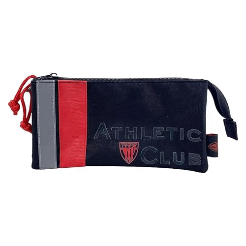 CYPBRANDS Unisex Kids Dreifaches Federmäppchen aus der Athletic Club-Reflective-Kollektion Fälle, Schwarz von CYPBRANDS