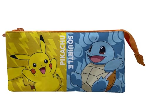 CYPBRANDS Unisex Kids Pokemon Kanto Starters Dreifach-Federmäppchen Mäppchen, bunt von CYPBRANDS