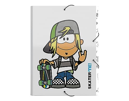 CYPBRANDS Unisex Kinder Mehumanity Klappen Skater Ordner, weiß von CYPBRANDS