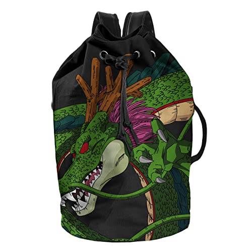 CYPBRANDS Unisex Kinder Petate Dragon Ball-Seesack, mit Griffen und Innenfächern, Rucksack, Sack, Shenron-Design, Grün und Schwarz, offizielles Produkt (CyP Brands) von CYPBRANDS